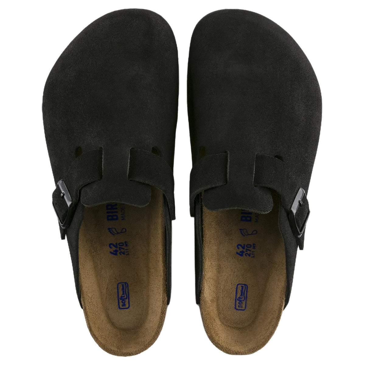 Birkenstock Boston Soft Footbed Suede Black (Men's)