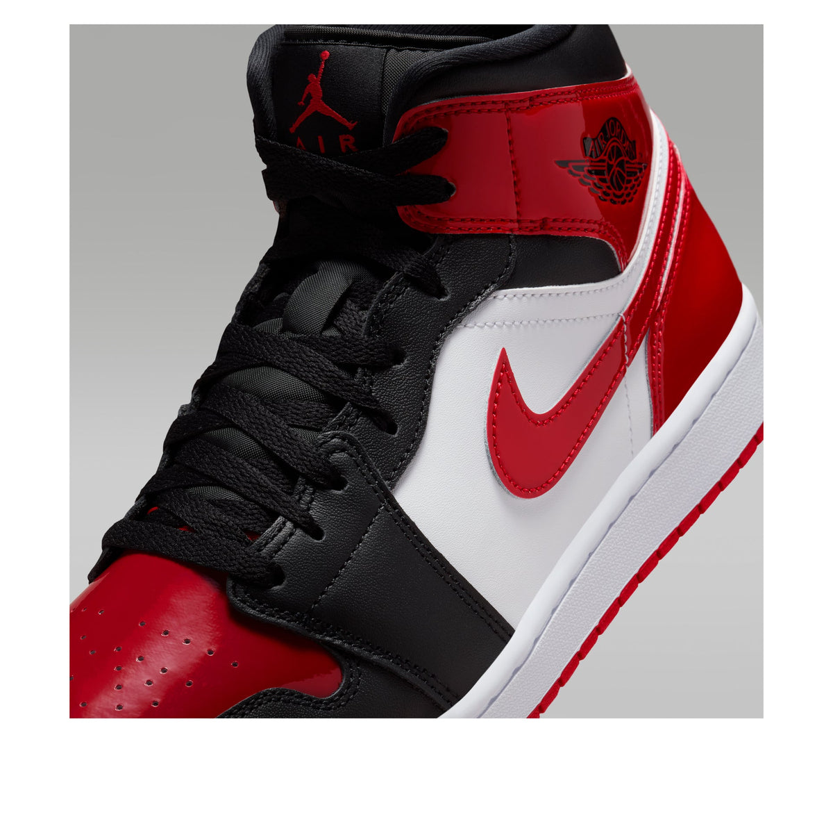 Jordan 1 Mid SE Patent Bred Toe