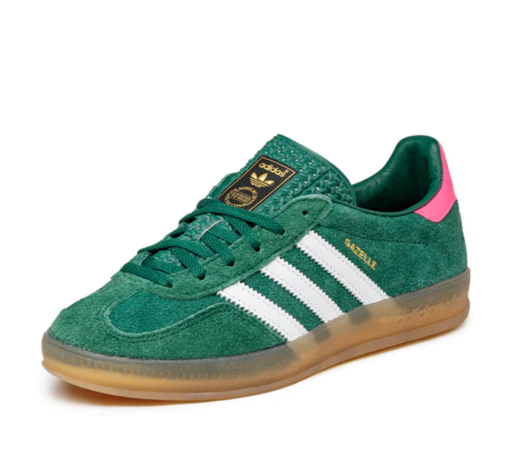 Adidas Gazelle Indoor Shoes 'Collegiate Green Pink' (Women's)