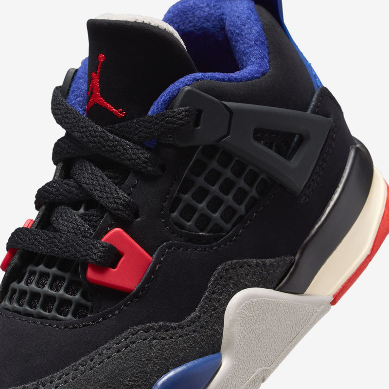 Jordan Air 4 Retro Black / Fire Red / Deep Royal Blue (TD)