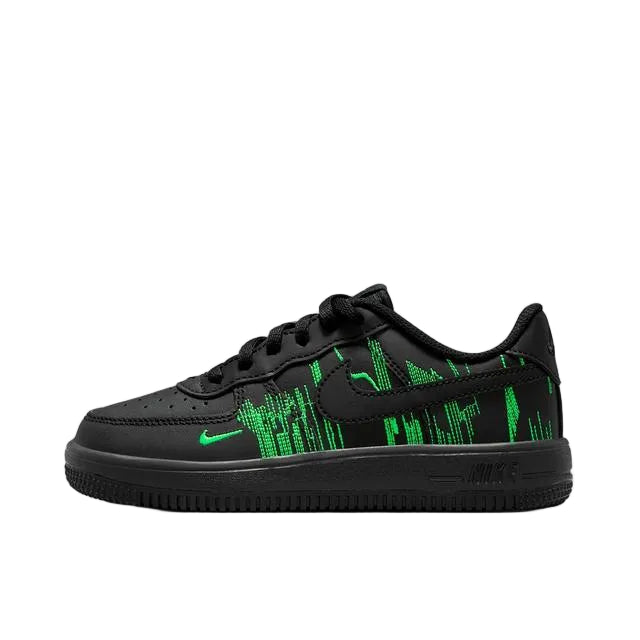 Nike Air Force 1 Low LV8 'Black Green Strike Zapatillos Niñas Niños (PS)