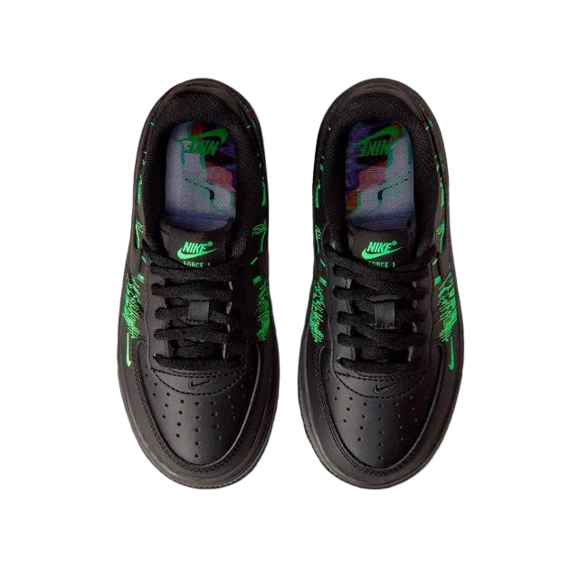 Nike Air Force 1 Low LV8 'Black Green Strike Zapatillos Niñas Niños (PS)