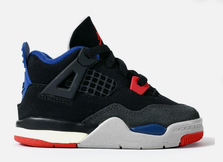 Jordan Air 4 Retro Black / Fire Red / Deep Royal Blue (TD)