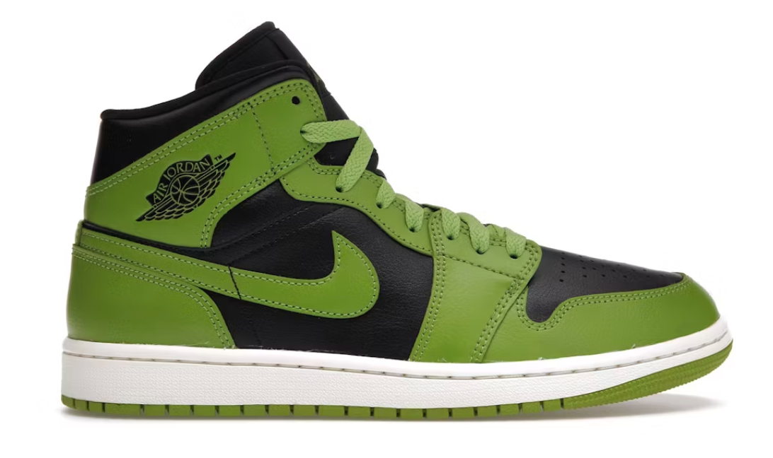 Jordan 1 Mid Black/Altitude Green (Women's)
