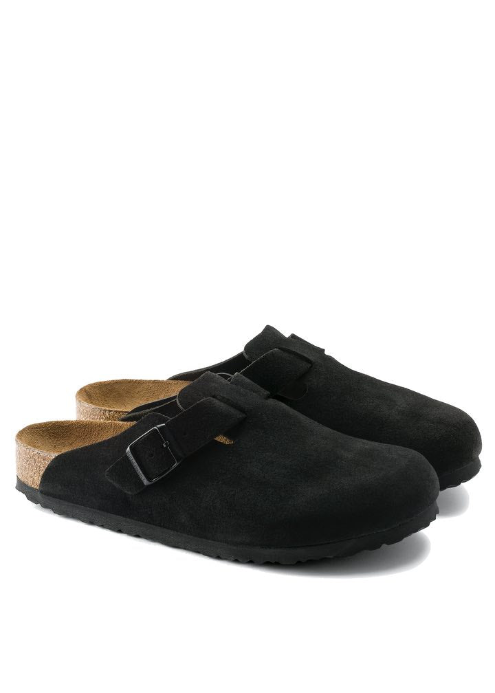 Birkenstock Boston Soft Footbed Suede Black (Men's)