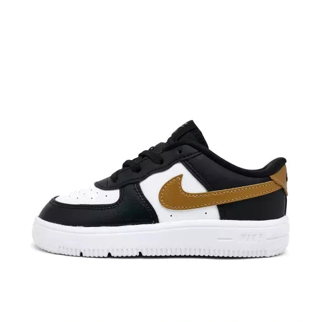 Nike Force 1 Low Casual Shoes Black/Metallic Gold (TD)