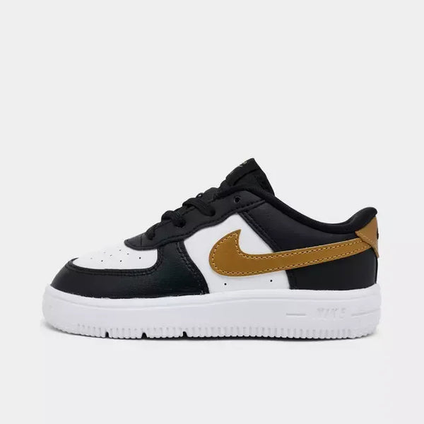 Nike Force 1 Low Casual Shoes Black/Metallic Gold (TD)