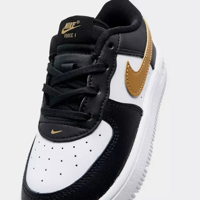 Nike Force 1 Low Casual Shoes Black/Metallic Gold (TD)