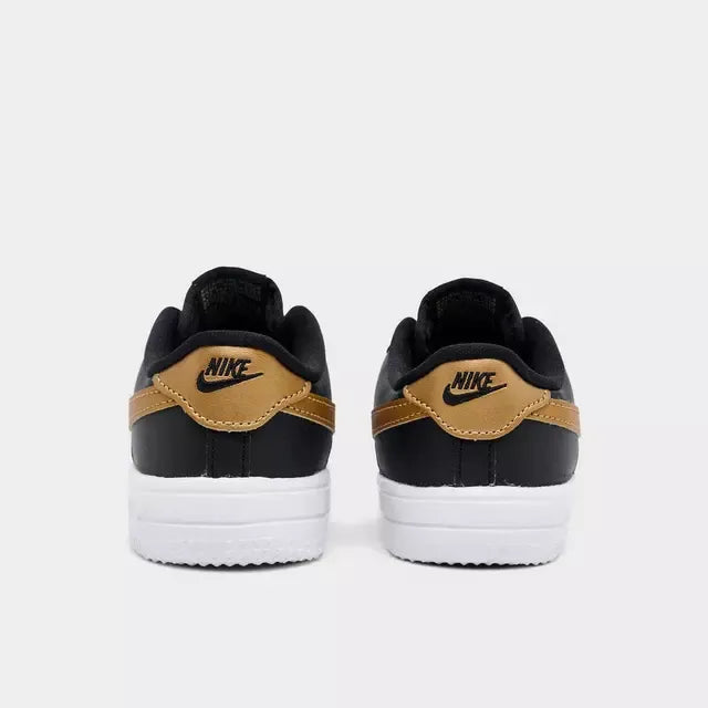 Nike Force 1 Low Casual Shoes Black/Metallic Gold (TD)