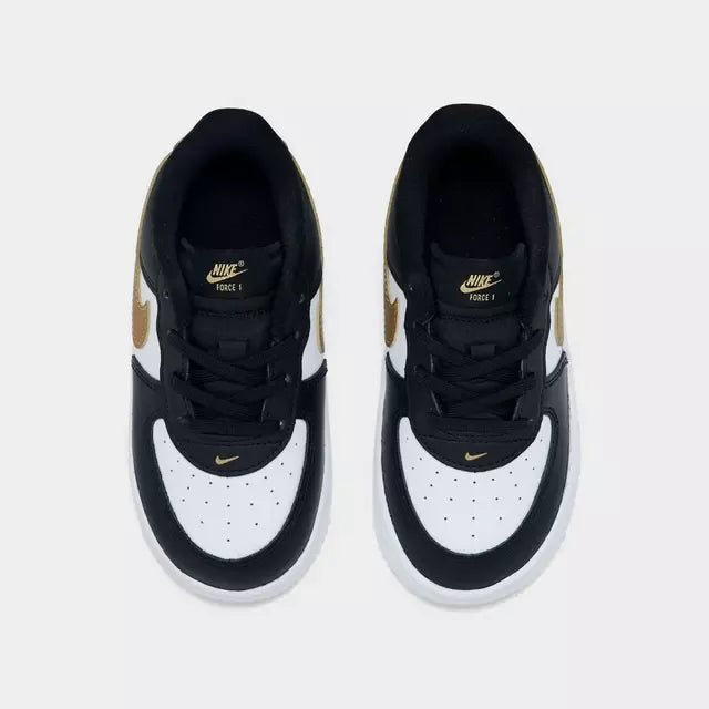 Nike Force 1 Low Casual Shoes Black/Metallic Gold (TD)