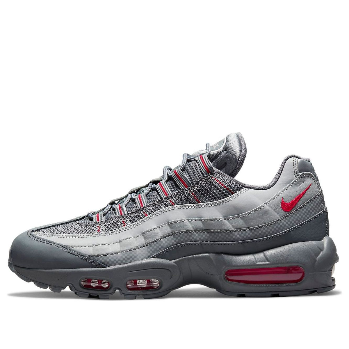 NO BOX Nike Air Max 95 Essential 'Smoke Grey University Red' (Men's)