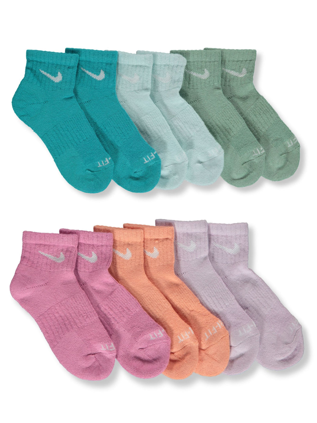 Nike Ankle Socks - Cushioned - Dri-Fit - 6-Pack - Multicolor