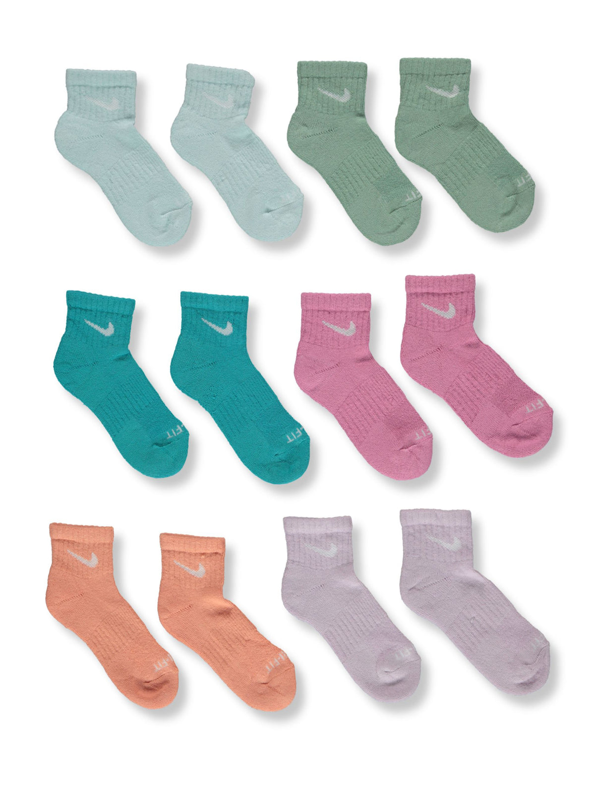 Nike Ankle Socks - Cushioned - Dri-Fit - 6-Pack - Multicolor